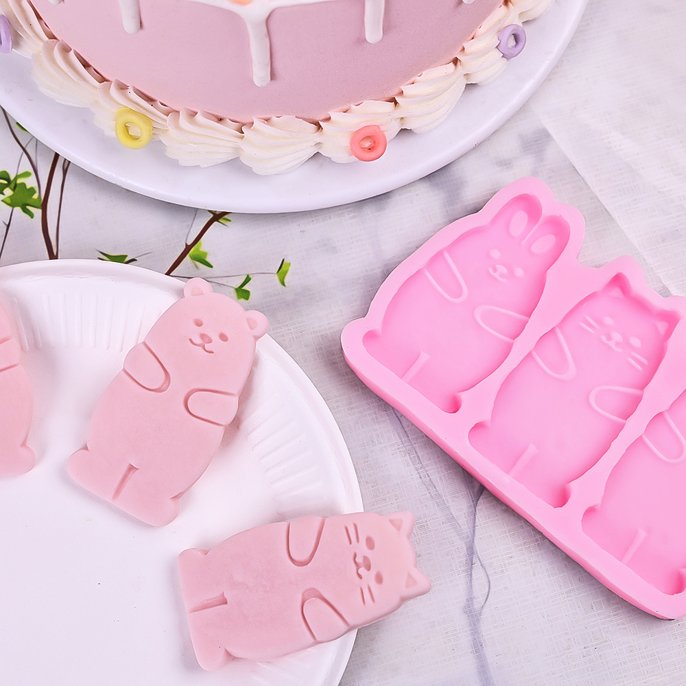 Kitchen Baking Cake - 1pc Cartoon Triple Link Rabbit Bear