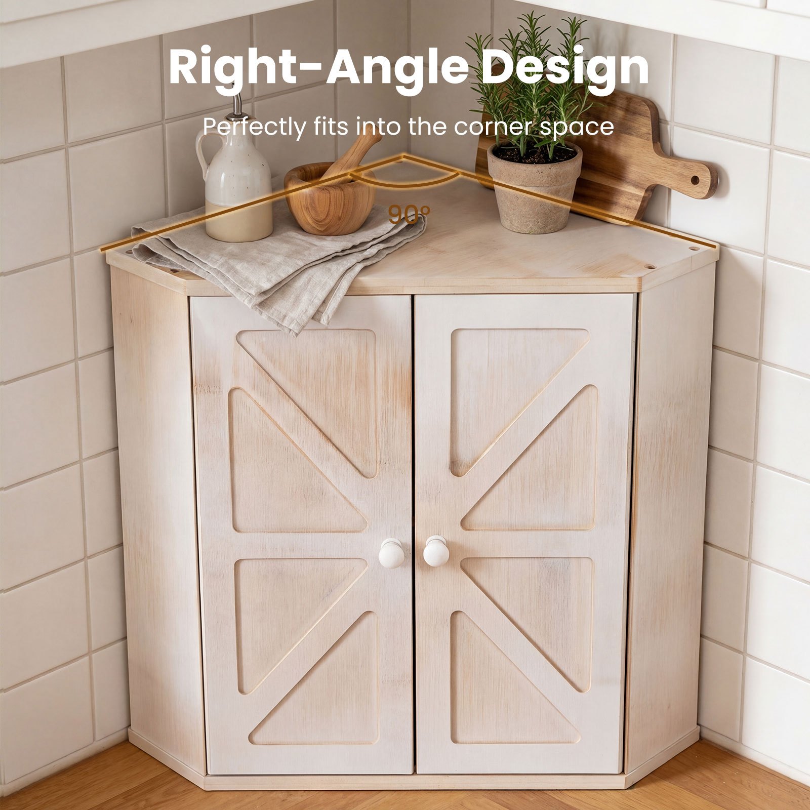 Kitchen Baking Corner - COSTWAY Corner Bread Box for Kitchen