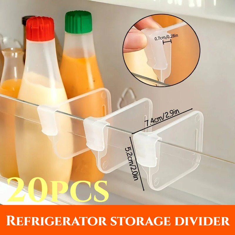 Kitchen Zo - 5-20PCS Sturdy Clear Refrigerator Organizer Dividers