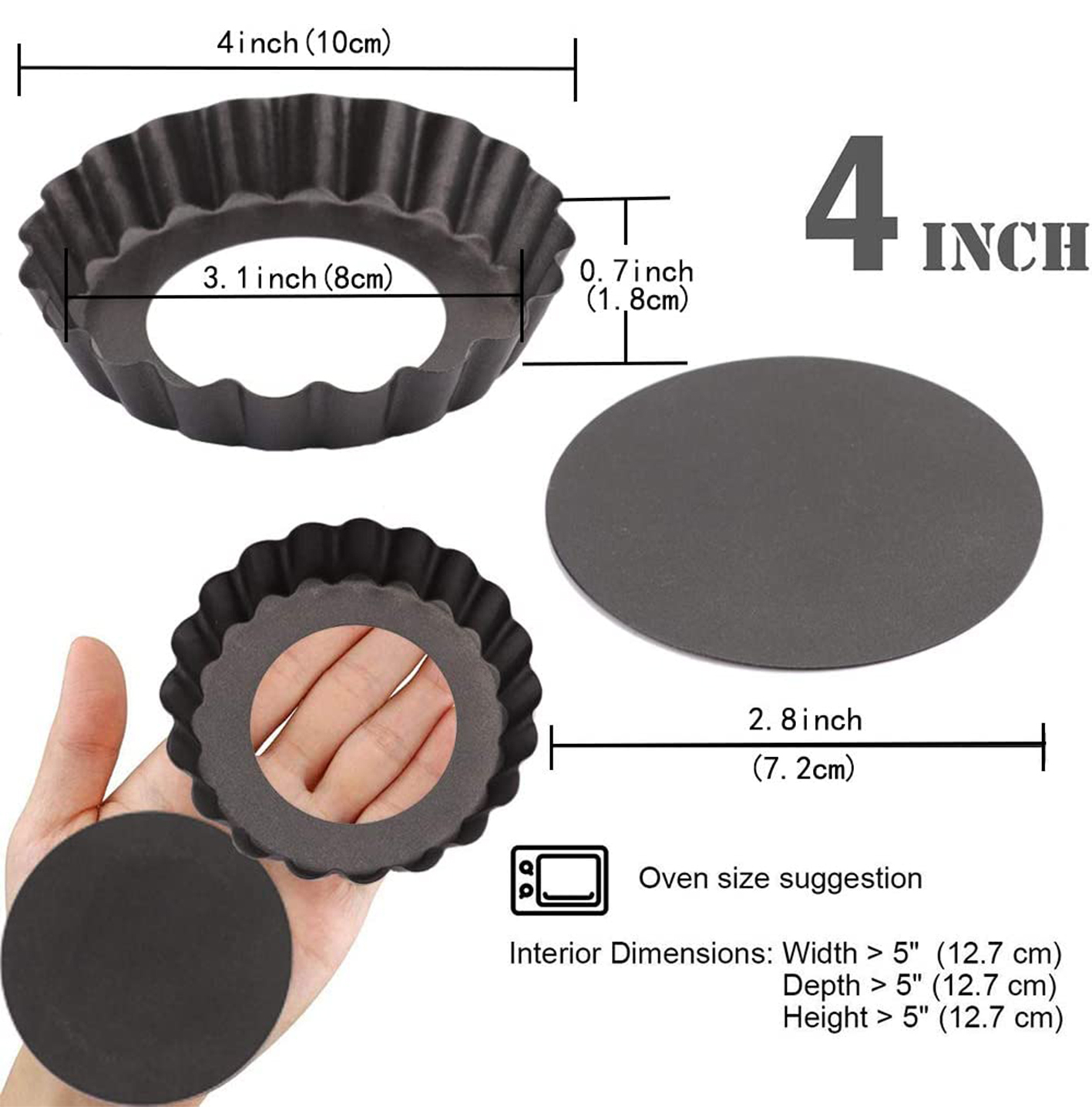 6 Pcs Mini Tart Pans 4 Inch wi - Muffin Tin Nonstick incelemesi ve fiyatı