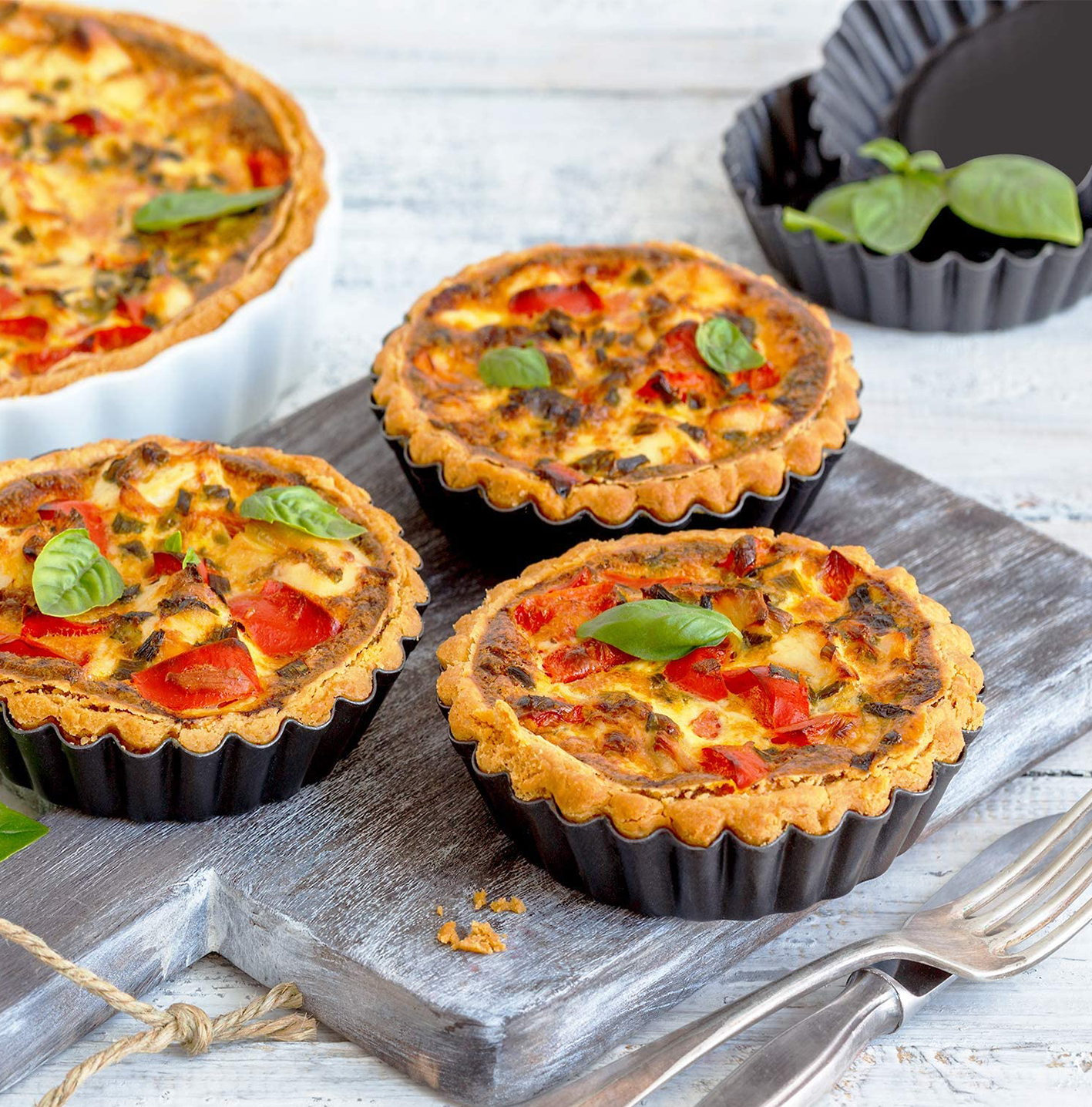 6 Pcs Mini Tart Pans 4 Inch wi - Muffin Tin Nonstick incelemesi ve fiyatı