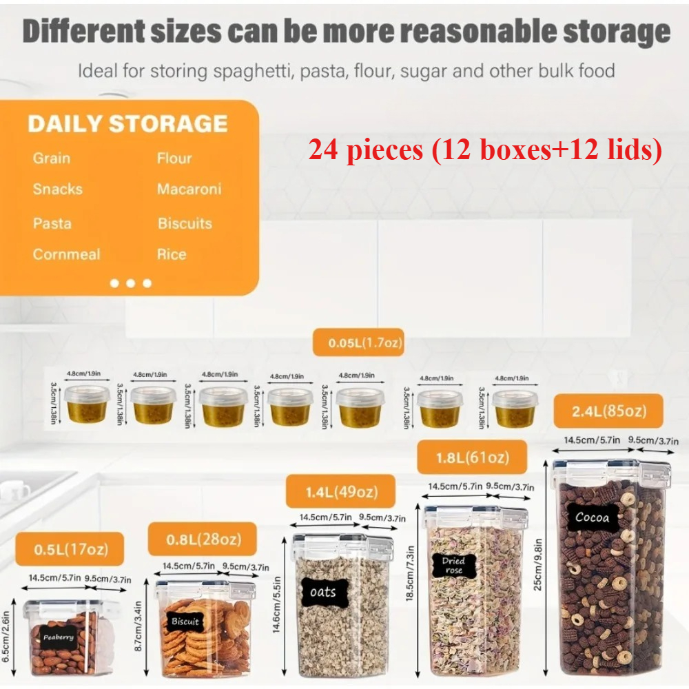 24Pcs Food Storage Containers  - Kitchen Baking Tray Storage incelemesi ve fiyatı