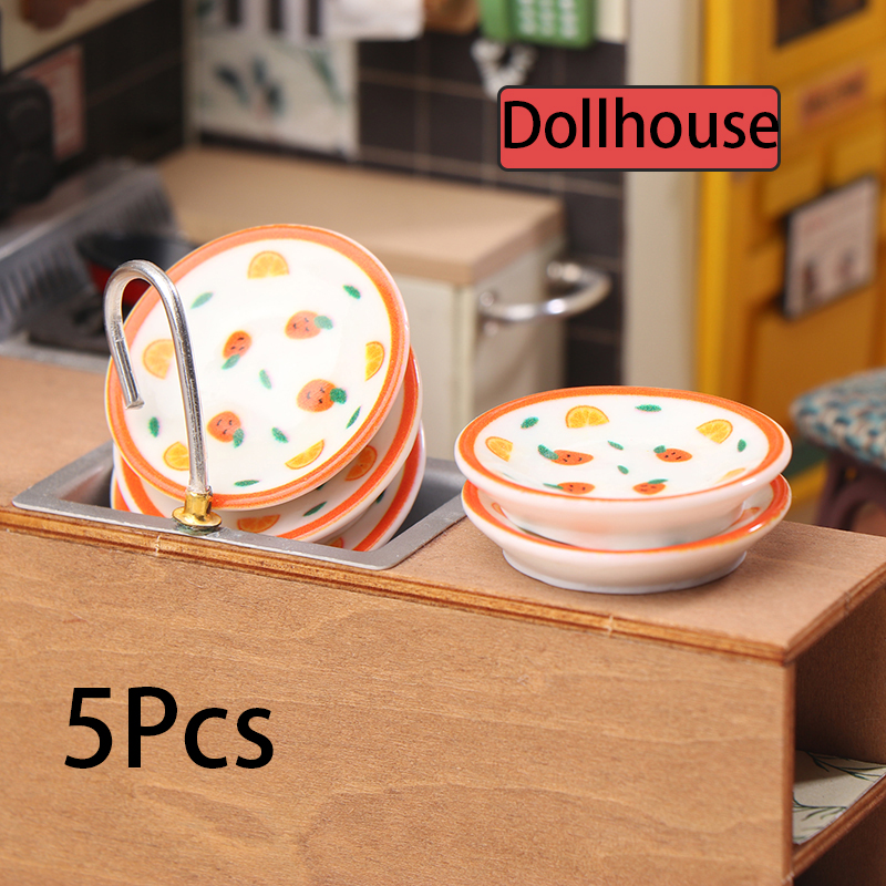 5Pcs 1/12 Dollhouse Mini Plate - Miniature Baking Kitchen incelemesi ve fiyatı