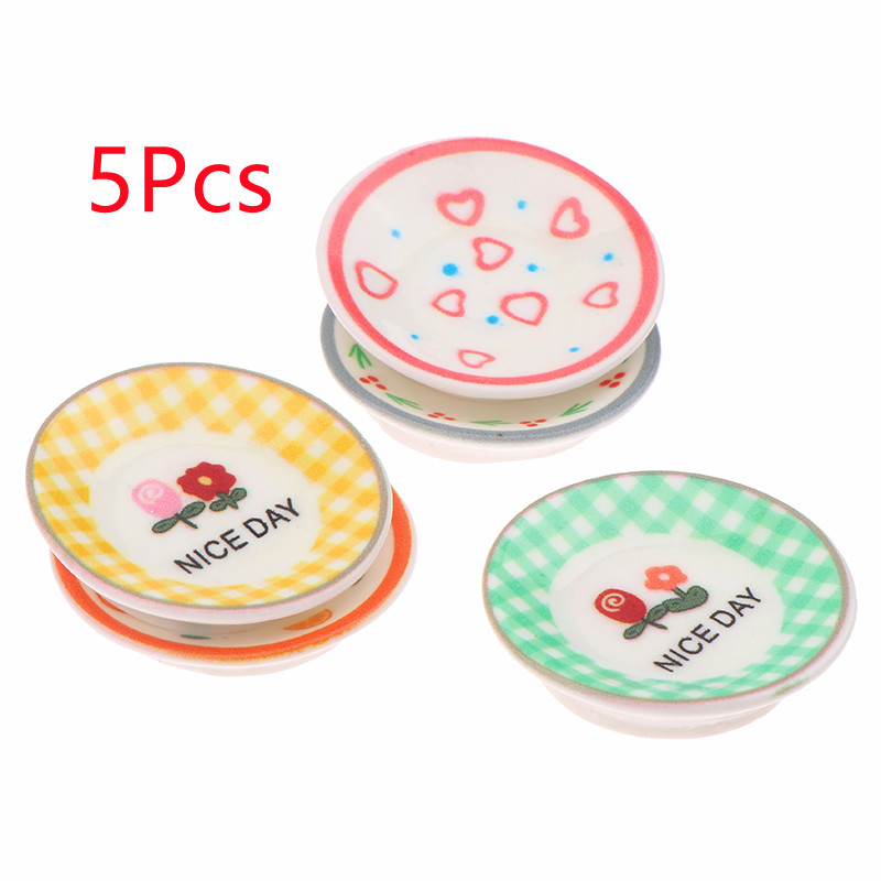 5Pcs 1/12 Dollhouse Mini Plate - Miniature Baking Kitchen incelemesi ve fiyatı