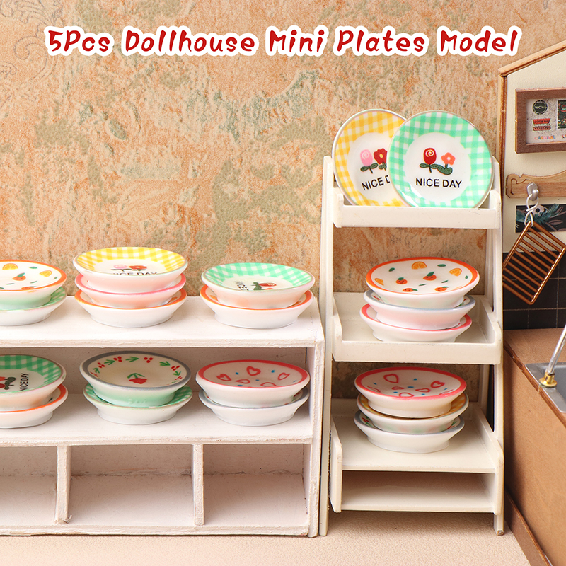5Pcs 1/12 Dollhouse Mini Plate - Miniature Baking Kitchen incelemesi ve fiyatı
