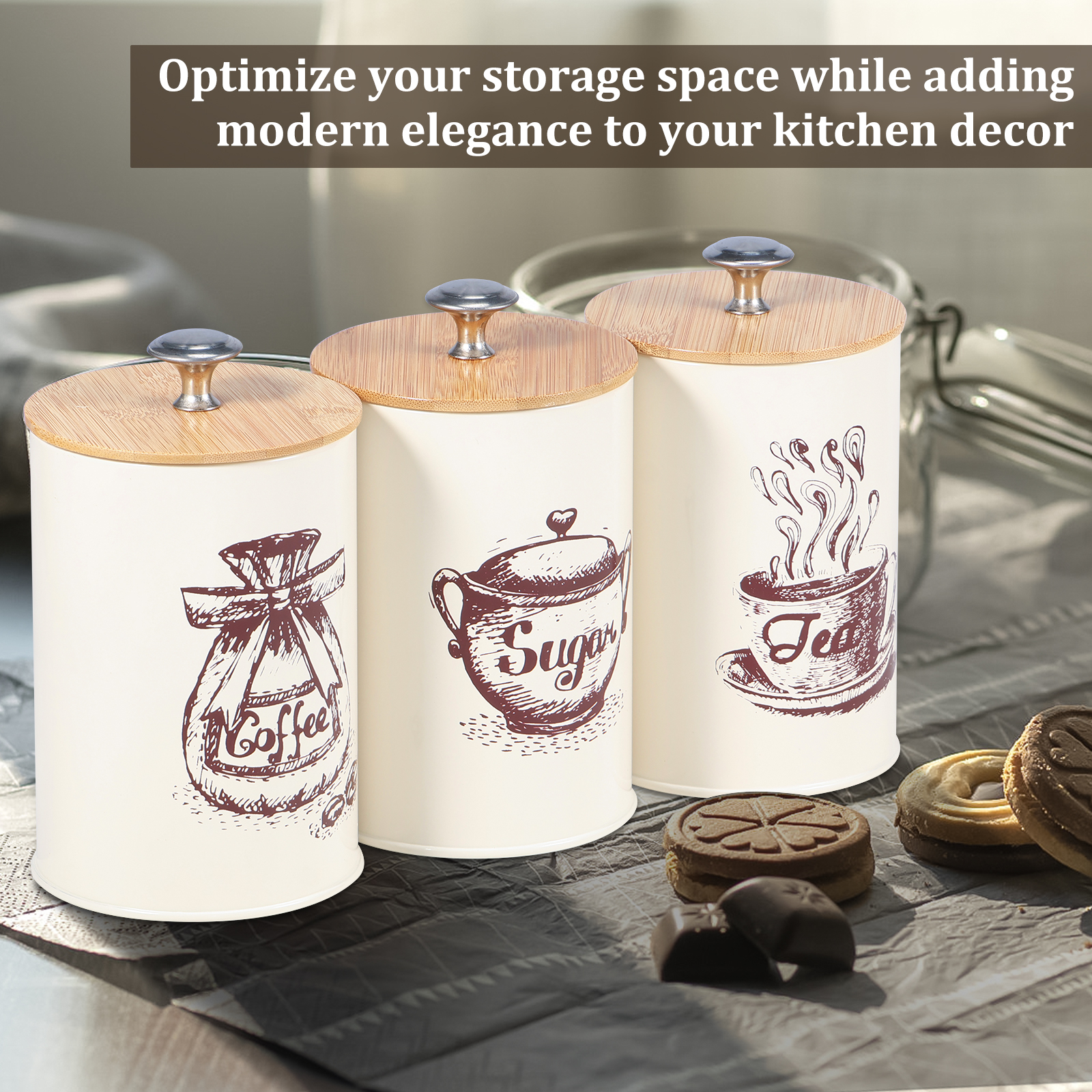 3Pcs Kitchen Storage Box Metal - Kitchen Bank incelemesi ve fiyatı