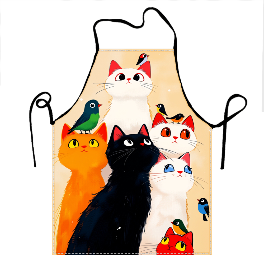 Cute Cats And Birds Apron For  - Kitchen Baking Gift Ideas incelemesi ve fiyatı