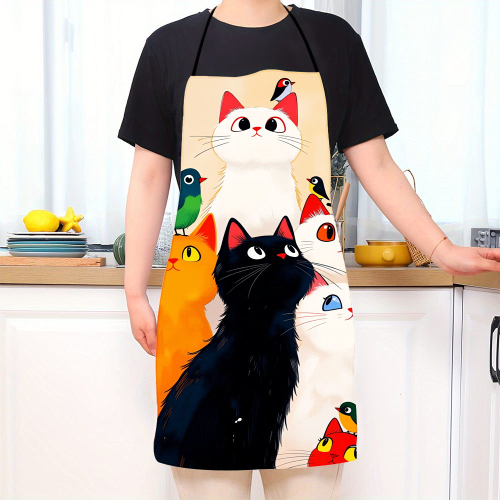Cute Cats And Birds Apron For  - Kitchen Baking Gift Ideas incelemesi ve fiyatı