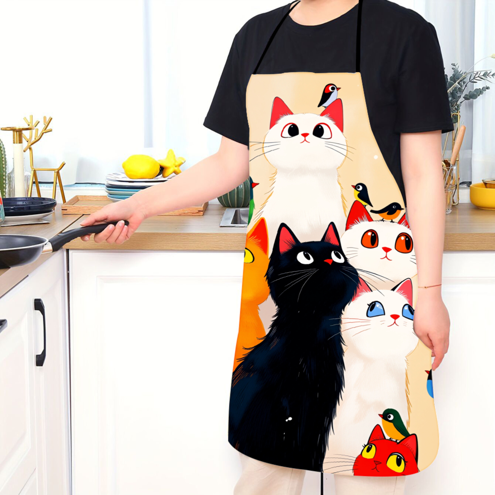 Cute Cats And Birds Apron For  - Kitchen Baking Gift Ideas incelemesi ve fiyatı