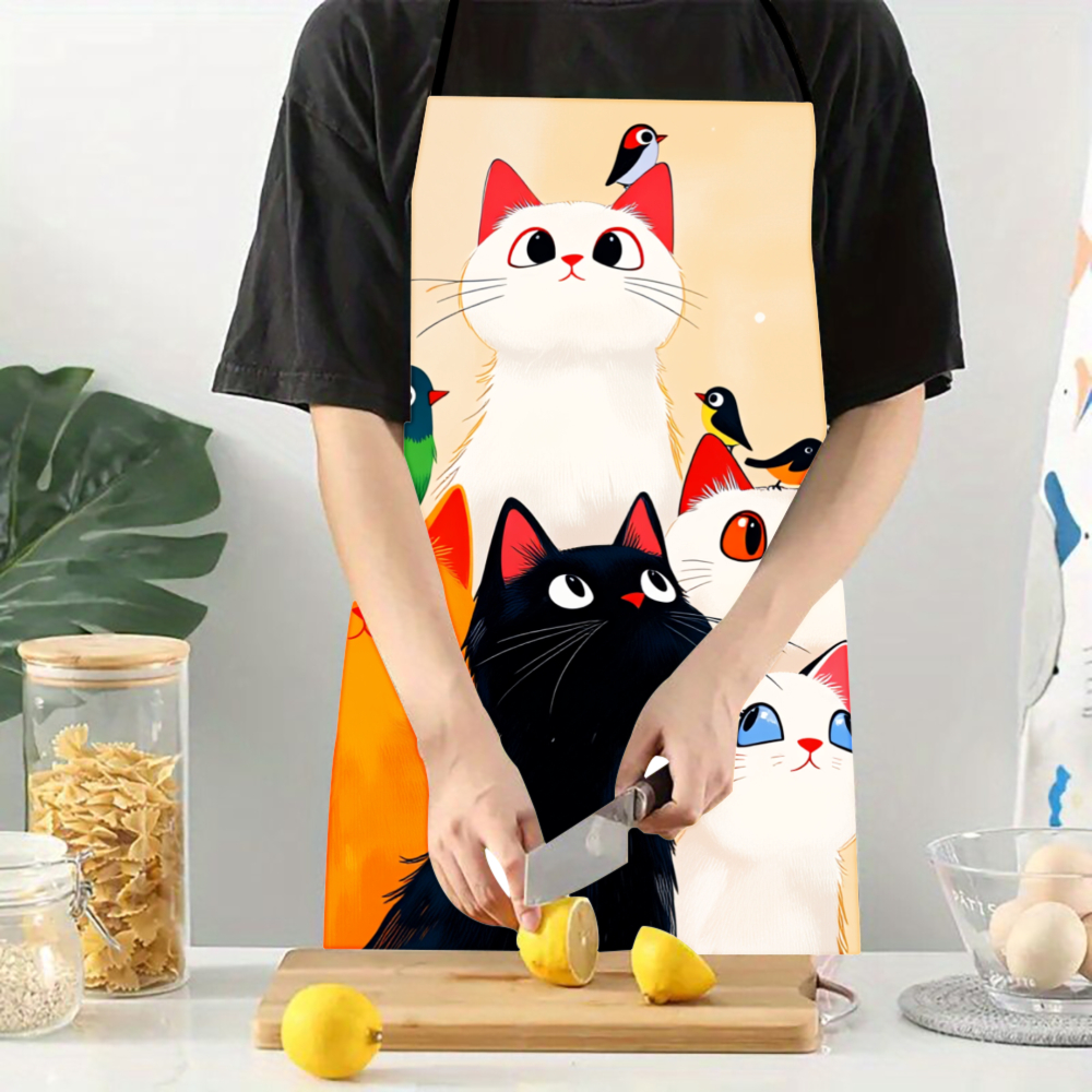 Cute Cats And Birds Apron For  - Kitchen Baking Gift Ideas incelemesi ve fiyatı