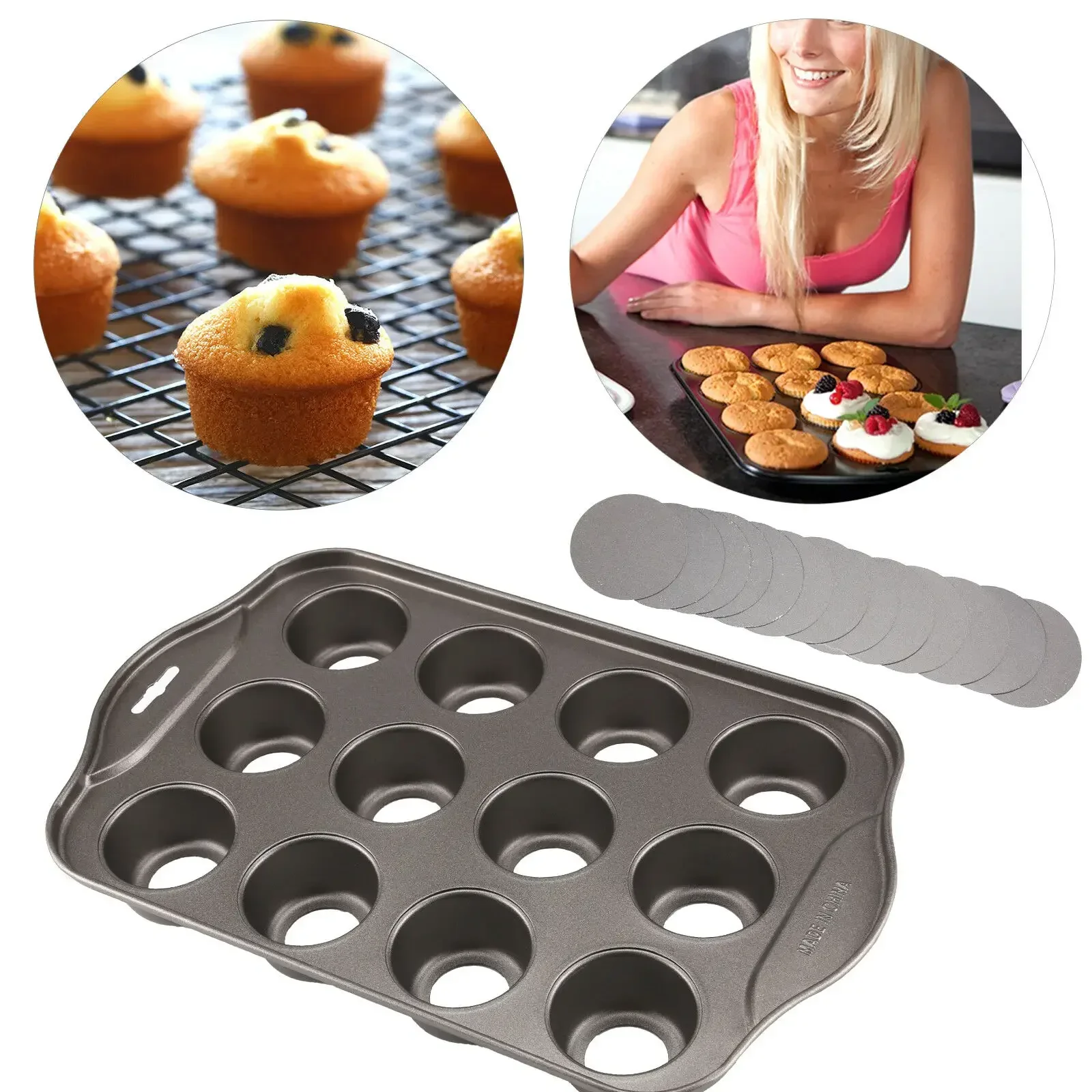 12 Mini Baking Cheese Cake Cup - Muffin Tin Nonstick incelemesi ve fiyatı
