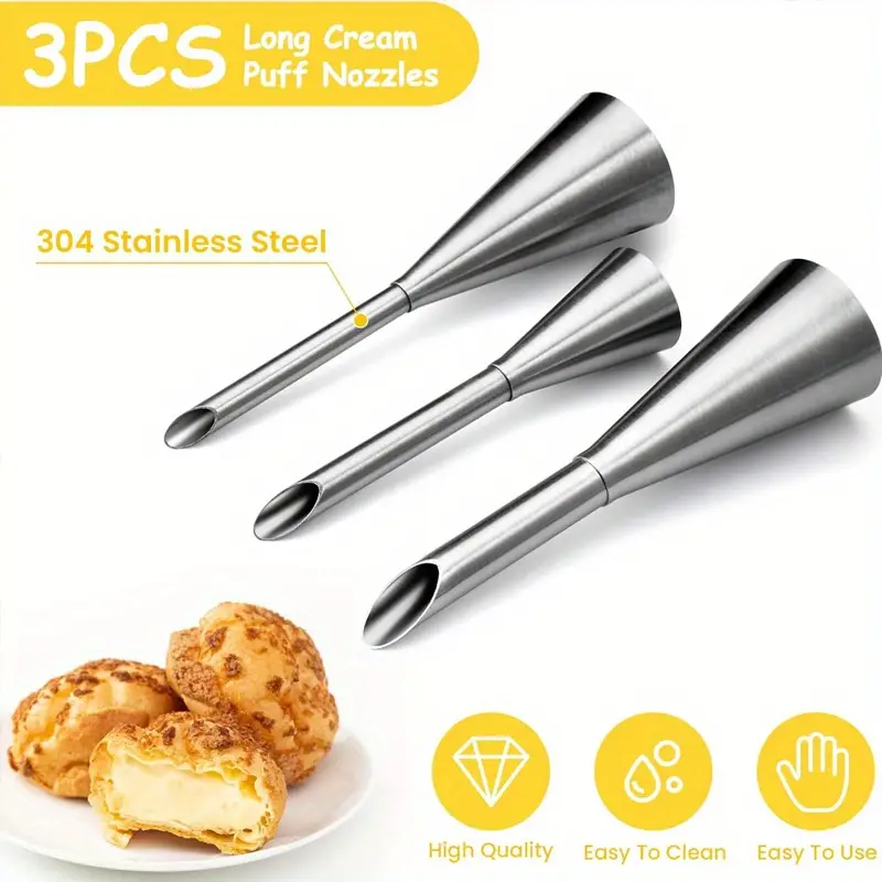 3pcs Cream Icing Piping Nozzle - Kitchen And Baking Equipment incelemesi ve fiyatı