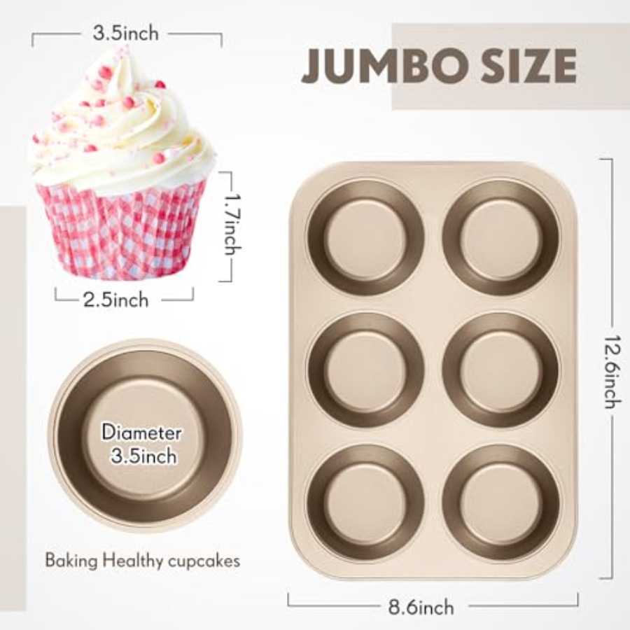 6 Pack Jumbo Nonstick Muffin B - Muffin Tin Nonstick incelemesi ve fiyatı