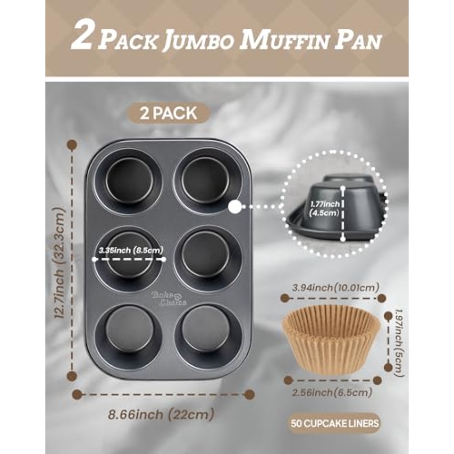 2 Pack Jumbo Muffin Pan for Ba - Muffin Tin Nonstick incelemesi ve fiyatı