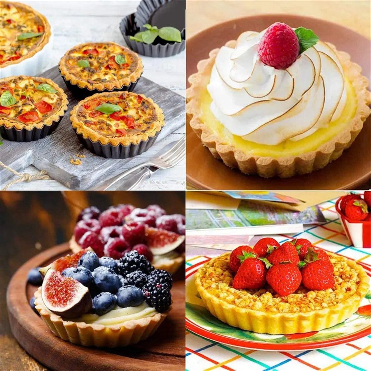 ABNH 4Pcs 4In/10cm Mini Pie Mu - Tart Pan Loose incelemesi ve fiyatı