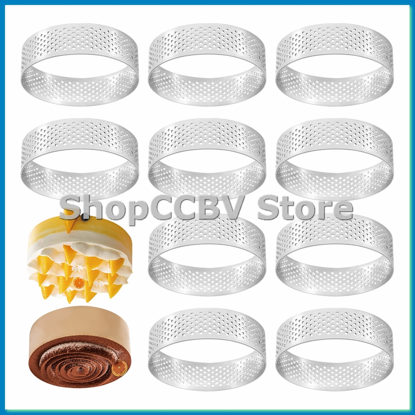 10Pcs Circular Tart Rings with - Kitchen Baking Cake incelemesi ve fiyatı