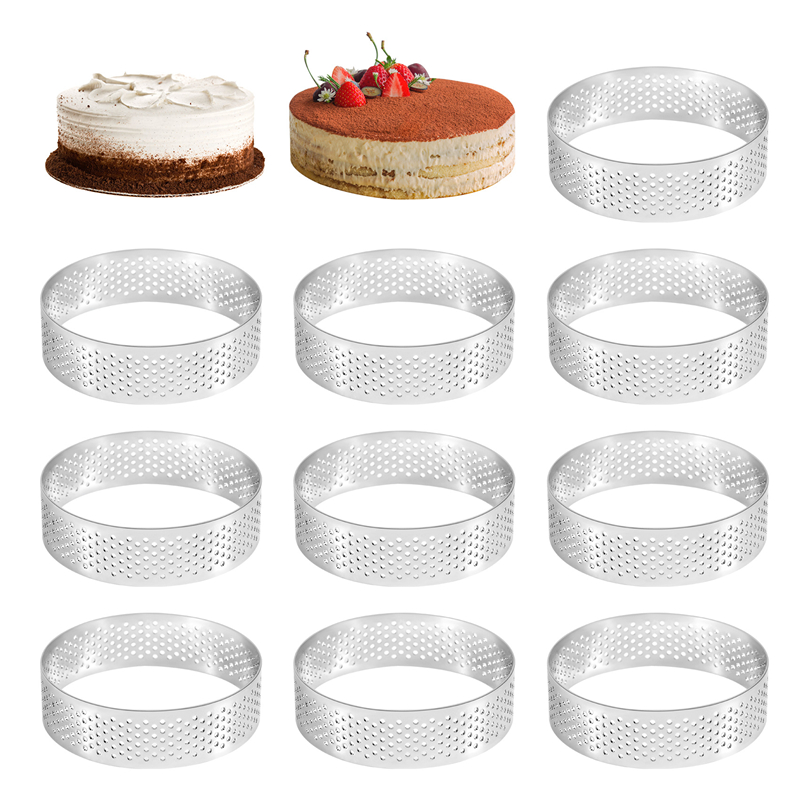 10Pcs Circular Tart Rings with - Kitchen Baking Cake incelemesi ve fiyatı