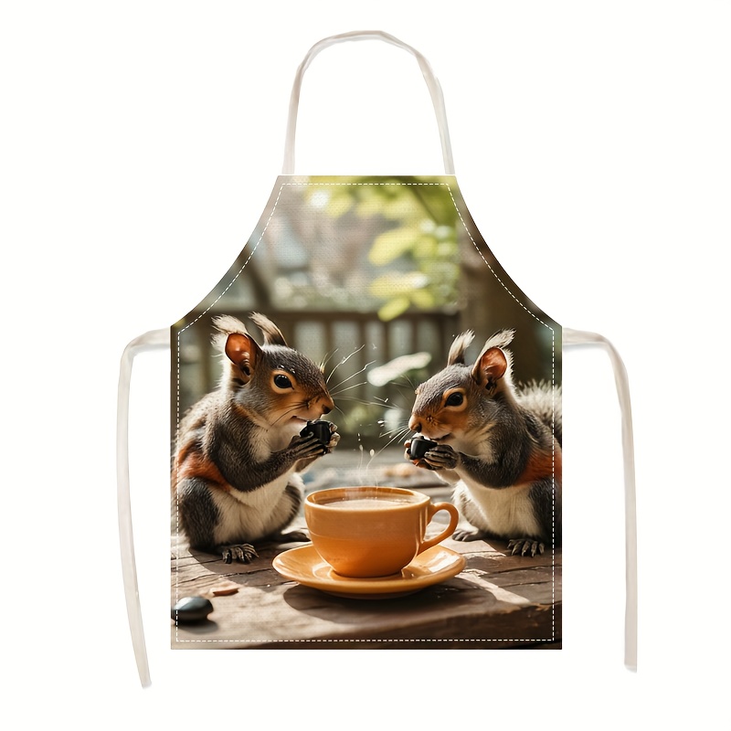Linen Apron Squirrel Coffee Sc - Kitchen Baking Gift Ideas incelemesi ve fiyatı