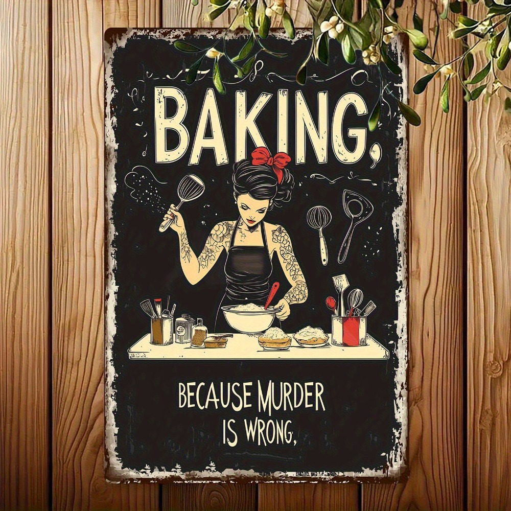 Vintage Metal Tin Sign Wall Ar - Kitchen Baking Corner incelemesi ve fiyatı