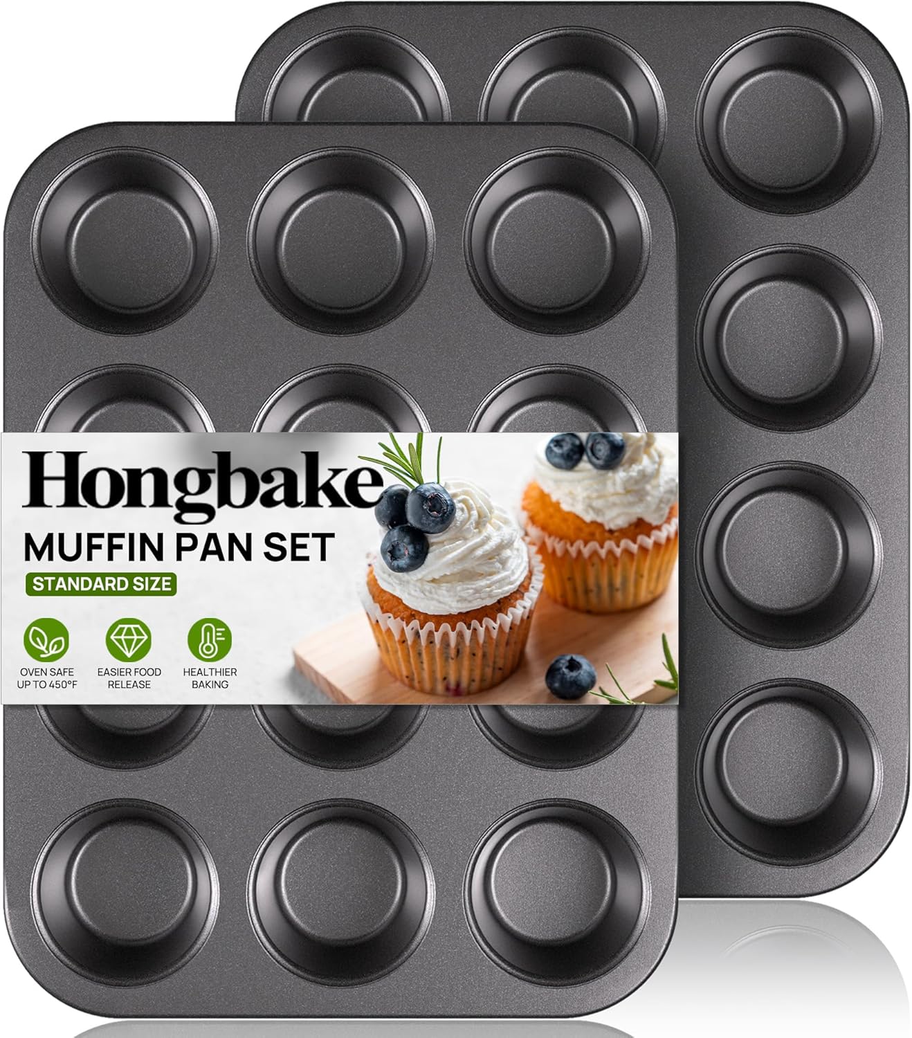 HONGBAKE Muffin Pan for Baking - Muffin Tin Nonstick incelemesi ve fiyatı