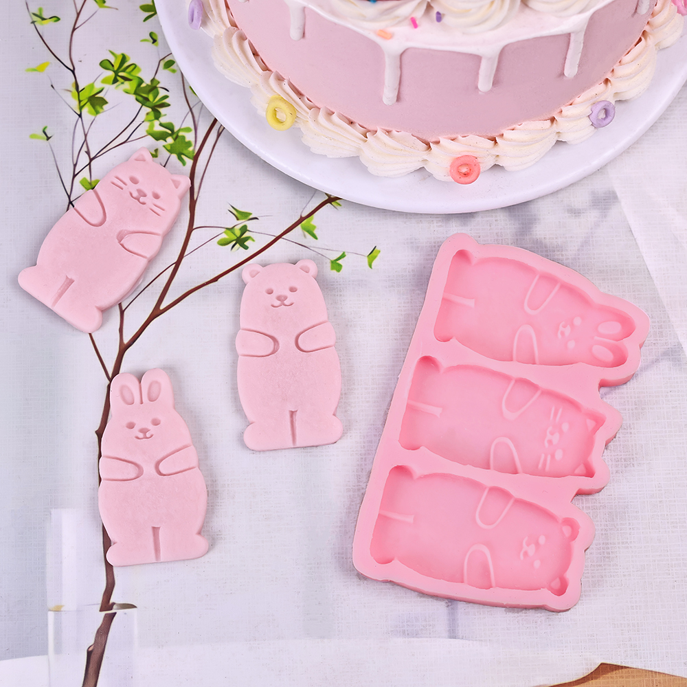 1pc Cartoon Triple Link Rabbit - Kitchen Baking Cake incelemesi ve fiyatı