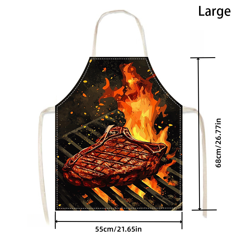 1pc BBQ Steak Apron with Flame - Kitchen Baking Gift Ideas incelemesi ve fiyatı