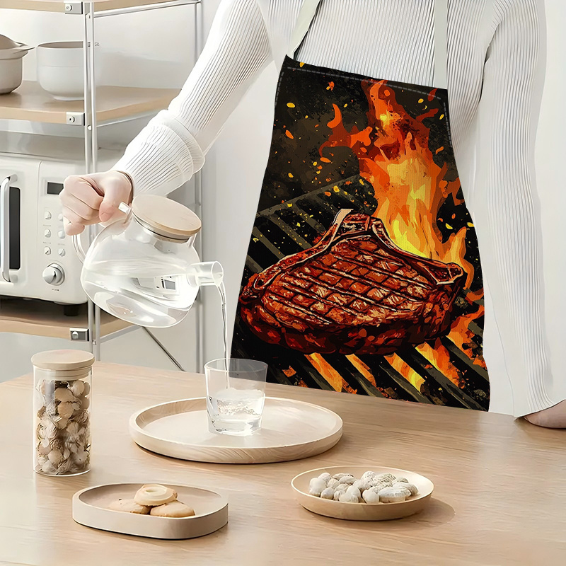 1pc BBQ Steak Apron with Flame - Kitchen Baking Gift Ideas incelemesi ve fiyatı