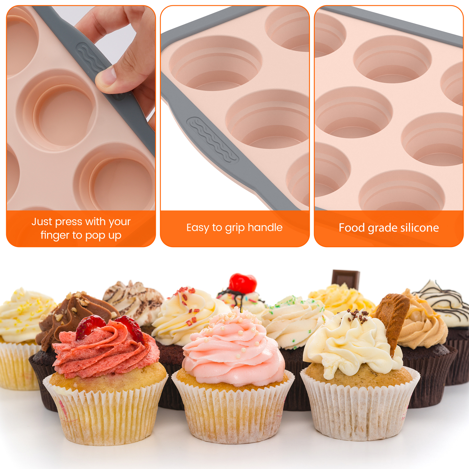 2/3Pcs Silicone Cake Mold 6/12 - Muffin Tin Nonstick incelemesi ve fiyatı
