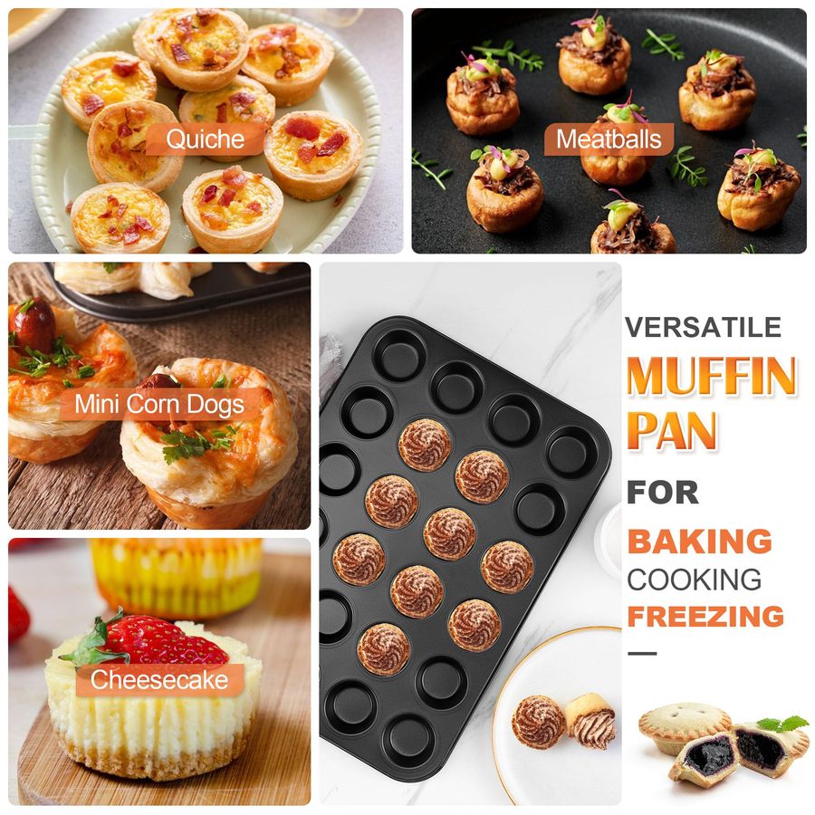 4 Pack Mini Muffin Pan 24Cup N - Muffin Tin Nonstick incelemesi ve fiyatı