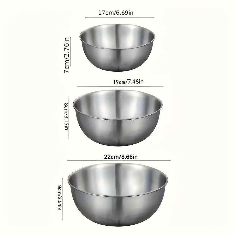 3pcs Stainless Steel Salad Bow - Kitchen Baking Store incelemesi ve fiyatı