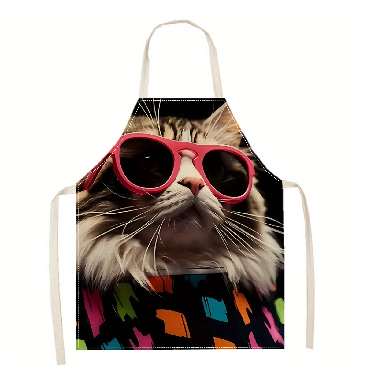 Linen Apron Funny Cat Sunglass - Kitchen Baking Gift Ideas incelemesi ve fiyatı