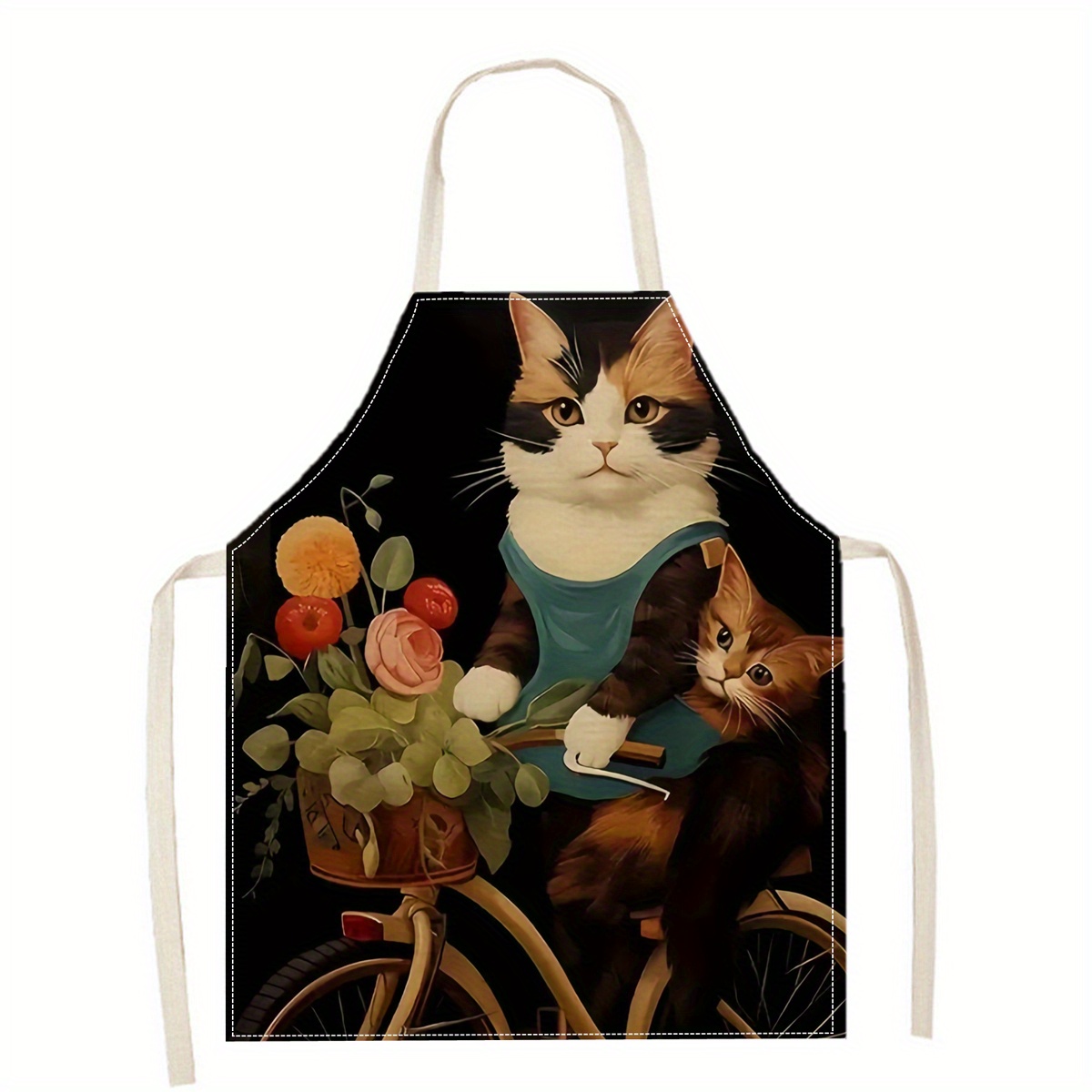 Linen Apron Funny Cat Sunglass - Kitchen Baking Gift Ideas incelemesi ve fiyatı
