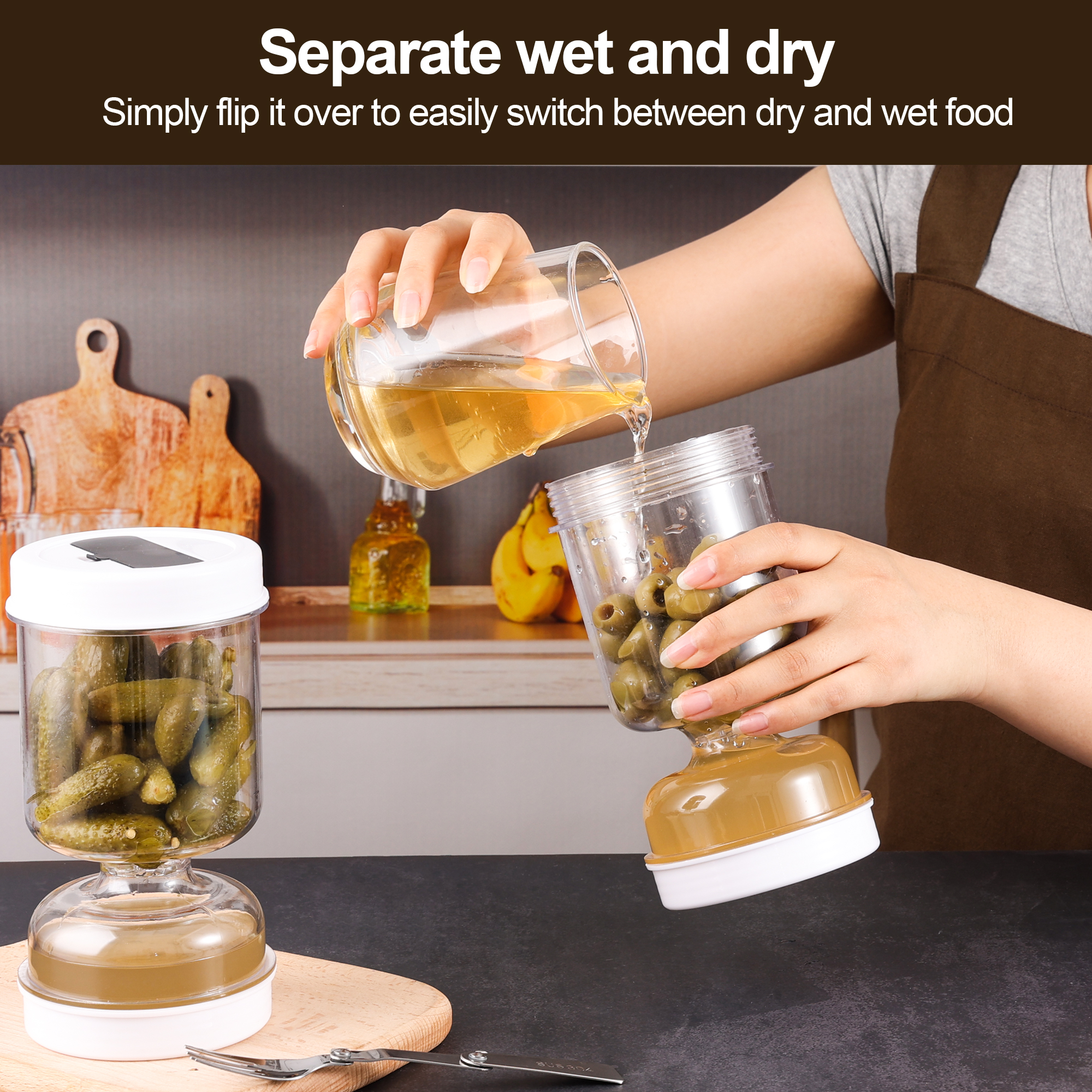 Olive and Pickle Strainer Jar, - Kitchen Bank incelemesi ve fiyatı