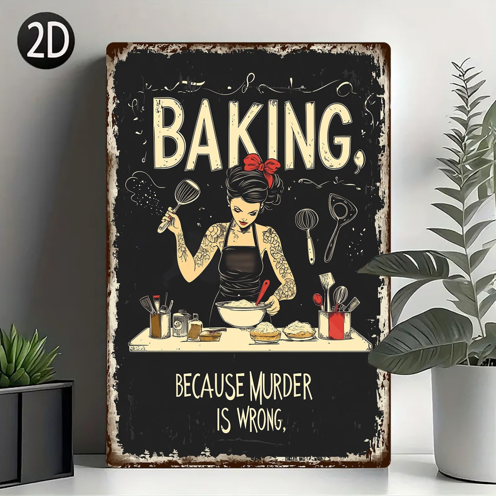 1pc Vintage Metal Sign Wall Ar - Kitchen Baking Corner incelemesi ve fiyatı