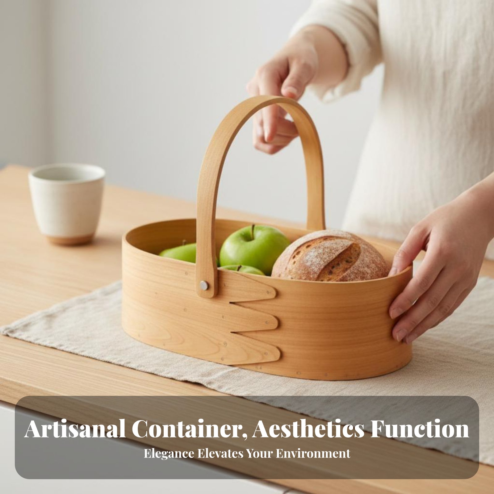 Handled Wood Chip Container Ja - Baking Kitchen Design incelemesi ve fiyatı